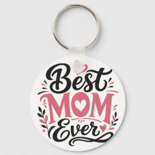 Beste Mutter überhaupt – Herz-Typografie-Design Schlüsselanhänger