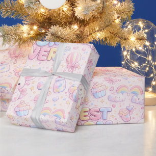 Beste Mutter überhaupt Kawaii Pastell-Muster Süß Geschenkpapier