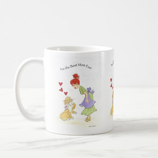 Beste Mutter überhaupt mit Katze Kaffeetasse (Links)
