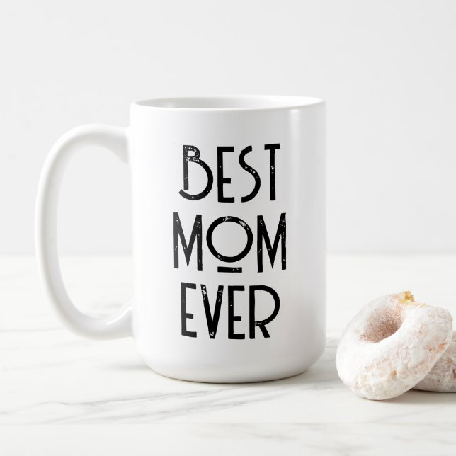 Beste Mutter überhaupt Moderne Typografie Mutterta Kaffeetasse (Mit Donut)