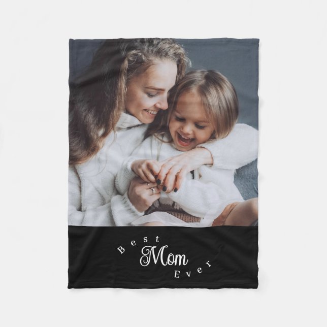 Beste Mutter überhaupt modernes einfaches Foto Fleecedecke (Vorderseite)