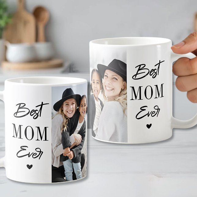 Beste Mutter überhaupt Mutter 2 Foto Kaffeetasse (Best Mom Ever Mother 2 Photo Coffee Mug )