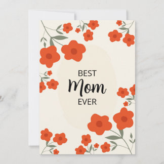 Beste Mutter überhaupt-Muttertag Ditsy Orange Blum Einladung