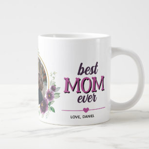 Beste Mutter überhaupt Personalisiertes Foto Flora Jumbo-Tasse