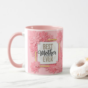 "Beste Mutter überhaupt" Rosa Blumen I Muttertagsg Tasse