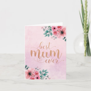 Beste Mutter überhaupt Rosa Florale Wasserfarbe Gr Karte