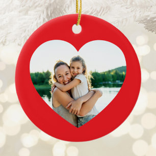 Beste Mutter überhaupt rote Herzrand-Grenze Keramik Ornament
