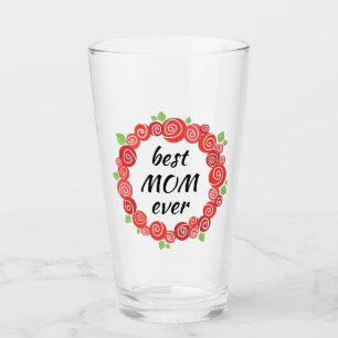 Beste Mutter überhaupt rote Rosen Kranz Frühling s Glas