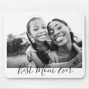 Beste Mutter überhaupt Schwarz-Weiß-Script-Foto Mousepad