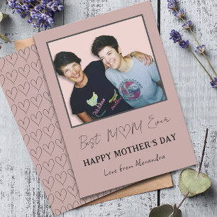 Beste Mutter überhaupt Simple Hearts Foto Feiertagskarte