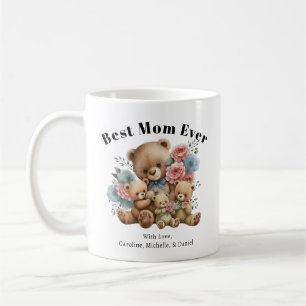 Beste Mutter überhaupt Teddybär Florale Familie Kaffeetasse