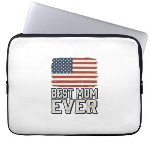 Beste Mutter überhaupt Vintage-amerikanisches Flag Laptopschutzhülle