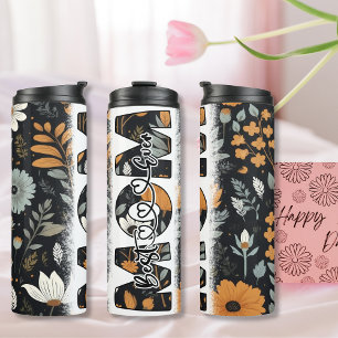 Beste Mutter überhaupt Vintage-Blumen Thermosbecher