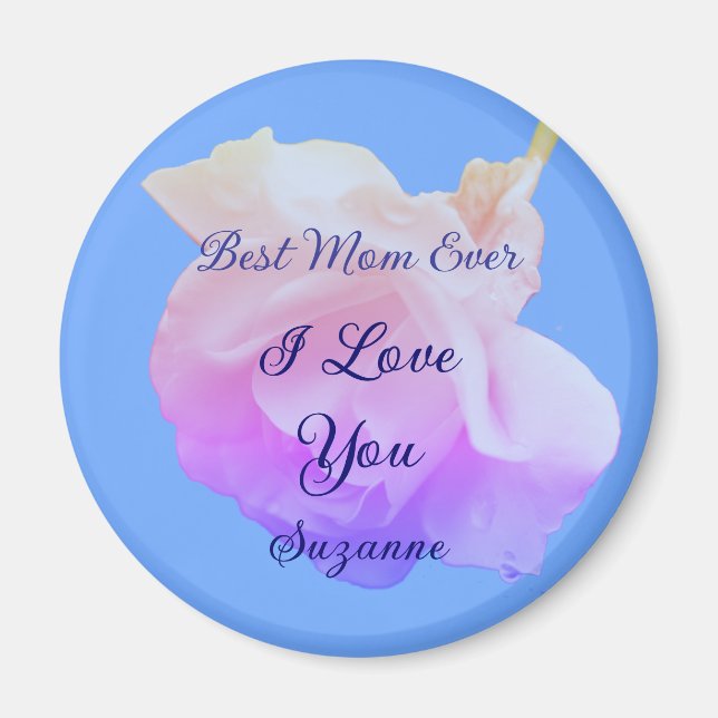 Beste Mutter überhaupt Weiße Rose Personalisiert Magnet (Vorne)