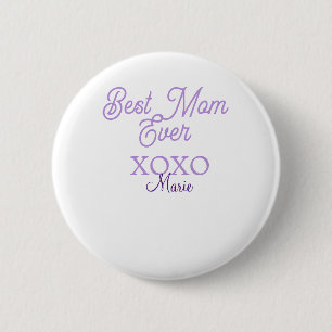 beste Mutter überhaupt xoxo Name lila stilvoll Mut Button