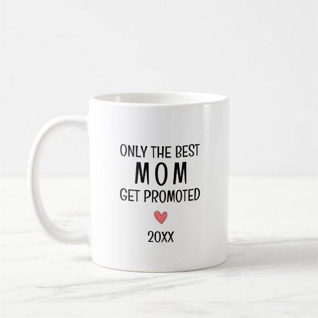 Beste Mutter wird befördert – Persönliches Jahr Kaffeetasse (Links)