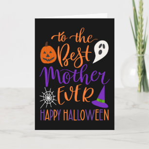 Beste Mutter zu Halloween in Orange und Lila Karte
