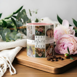 Beste Mutti je Mütter Tagesfoto Collage Keepake Zweifarbige Tasse