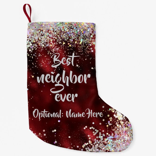 Beste Nachbarin Kleiner Weihnachtsstrumpf (Vorderseite)