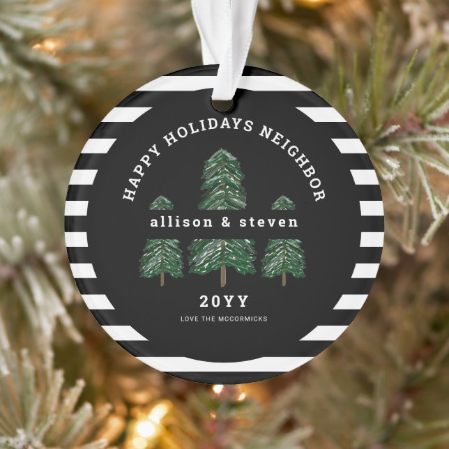 Beste Nachbarn je Elegante Pine Trees Weihnachten Ornament (Baum)