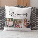 Beste NaNa Ever - Enkel Foto Collage Kissen<br><div class="desc">Feiern Sie Ihr NaNa mit dem besten NaNa Ever Grandchildren Foto Collage Throw Kissen. Dieser personalisierte Sake besticht durch eine wunderschön arrangierte Collage aus hochgeliebten Fotos, die bei ihren Enkelkindern besondere Momente einfangen. Es ist aus hochwertigen Materialien gefertigt und verleiht jedem Raum eine stilvolle und gefühlvolle Touch, die sich perfekt...</div>