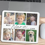 Beste Nana je Calligraphie 6 FotoCollage Mousepad<br><div class="desc">Dieses einfache Mauspad bietet Ihnen 6 Fotos,  um Ihre Lieblingsfotos von Enkelkindern hinzuzufügen. Moderne Kalligraphie im Handschriftenstil lautet: "Best Nana Ever".</div>