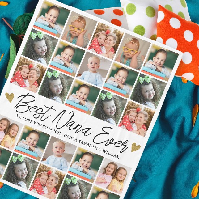 Beste Nana je Personalisiert 25 FotoCollage Fleecedecke (Von Creator hochgeladen)