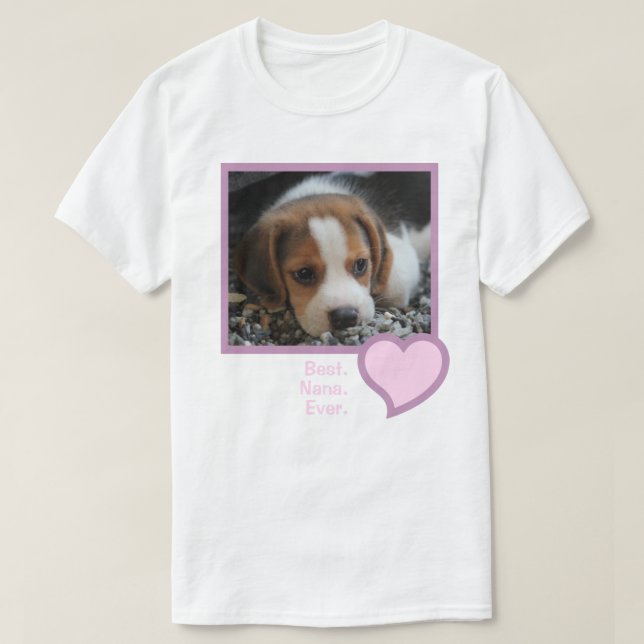 Beste Nana je rosa Text Pet Hund Foto T - Shirt (Design vorne)