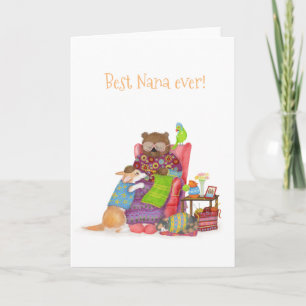 Beste Nana-Karte mit niedlichem Bär und Korgi Karte