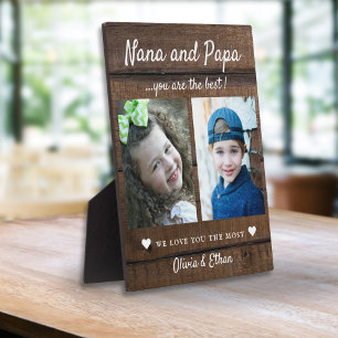 Beste Nana & Papa Enkelkinder Namen 2 Foto Dunkles Fotoplatte