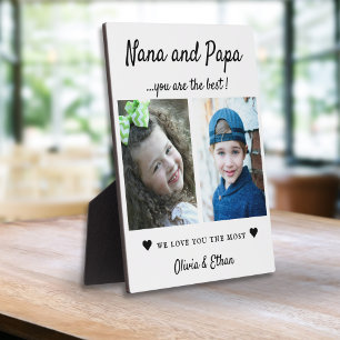 Beste Nana und Papa-Enkelkinder Namen 2 Foto Weiß Fotoplatte