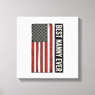 Beste Nanny Aller Patrioten Vintage-Flagge-Shirt-D Leinwanddruck