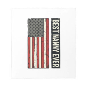 Beste Nanny Aller Patrioten Vintage-Flagge-Shirt-D Notizblock