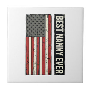 Beste Nanny Aller Patriotische Vintage-Flagge-Shir Fliese