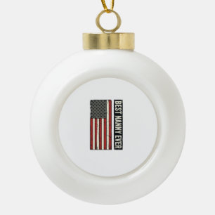 Beste Nanny Aller Patriotische Vintage-Flagge-Shir Keramik Kugel-Ornament