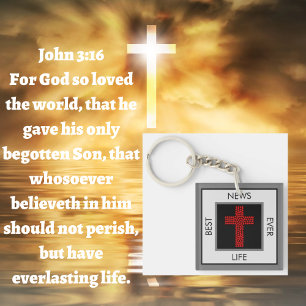 Beste Neuigkeiten je John 3:16 Gospel Tract Schlüsselanhänger