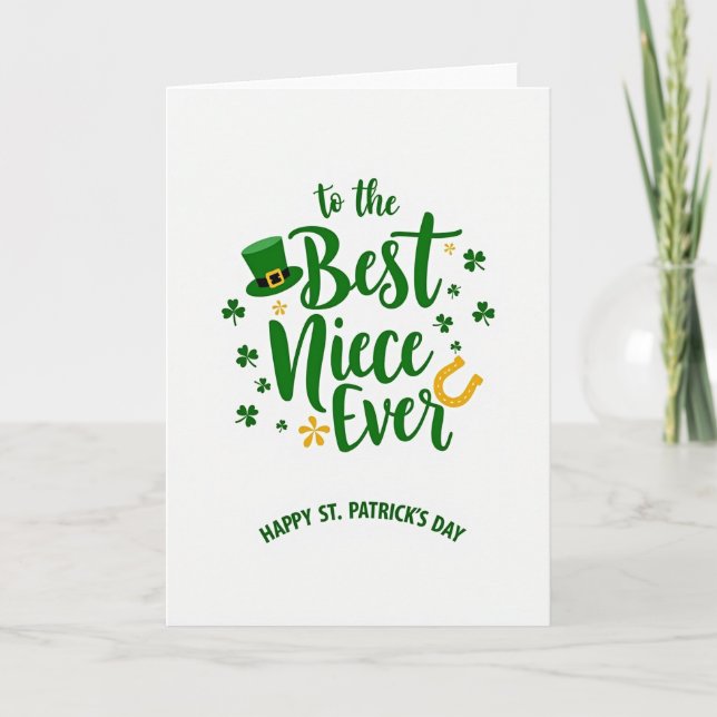 Beste Nichte St. Patrick's Day Karte (Vorderseite)