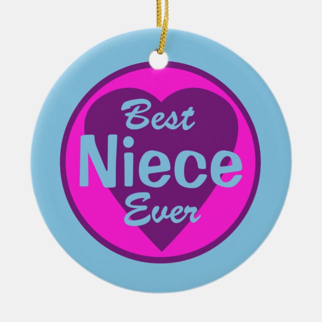 Beste Nichten-überhaupt personalisierte Verzierung Keramik Ornament (Vorne)