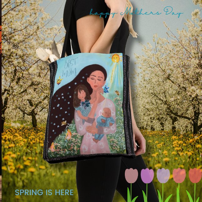Beste Niedliche Mama Tasche (Best Mom Cute Illustration Tote Bag)