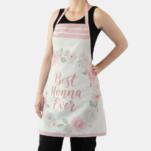 Beste Nonna Aller Rosa & Grüner Floraler Kranz Schürze