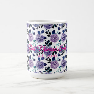Beste Nonna Muttertag Helles Blumenmuster  Kaffeetasse