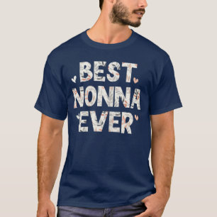 Beste Nonna überhaupt Florale familiäre Liebe Herz T-Shirt