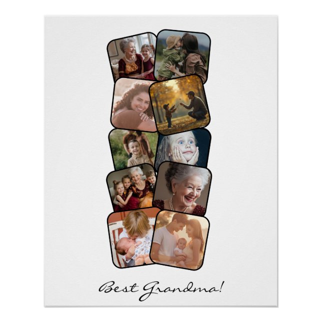 Beste Oma 10 FotoCollage Poster (Vorderseite)