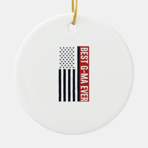 Beste Oma Aller Patrioten Flagge Vektor Design_1 Keramik Ornament