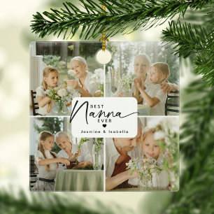 Beste Oma Aller Zeiten 4 Foto-Collage Personalisie Keramikornament