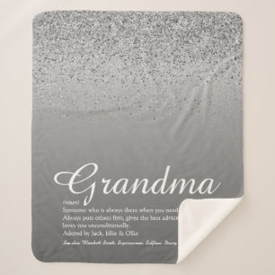 Beste Oma aller Zeiten Definition Silber Glitter Sherpadecke