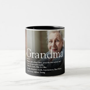 Beste Oma aller Zeiten, Großmutter Definition Foto Zweifarbige Tasse