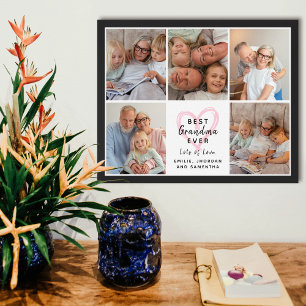 Beste Oma Allerliebst Foto Collage mit Enkelkinder Poster