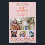 Beste Oma-Blume 5 Foto Collage Keepake Geschirrtuch<br><div class="desc">Niedlich Beste Oma Blume 5 Foto Collage Küchenhandtuch Keepake. Handgezeichnet Blume in wunderschönen Frühlingsfarben und 5 Fotos. Erstellen Sie Ihre eigene personalisierte Geschenkidee für eine Großmutter zum Muttertag,  Geburtstag oder Weihnachten und fügen Sie Ihre Namen und Fotos hinzu.</div>