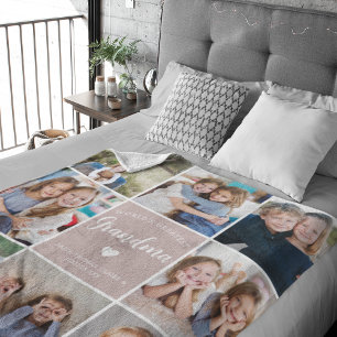 Beste Oma Collage Simple Pink Fleecedecke